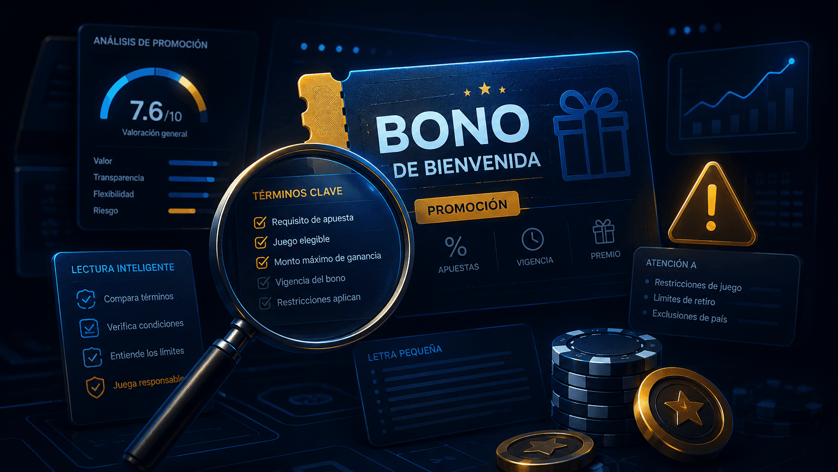 Análisis editorial de bonos, promociones, términos y restricciones